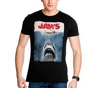 Elbenwald Les Dents de la mer T-Shirt avec Motif de Poster des Dents de la mer pour Homme Femme Unisexe Coton Noir - XXL