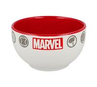 Elbenwald Marvel Petit déjeuner - Bol à céréales avec icônes Spider-Man Iron Man Hulk Thor Captain America - 600 ML - 8 cm de Hauteur - Ø 13 cm - Céramique - Blanc Rouge