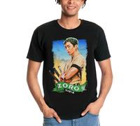 Elbenwald One Piece T-Shirt avec Motif de Zoro pour Hommes Femmes Unisexe Coton Noir - XS