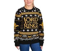 Elbenwald Pull en Tricot Seigneur des Anneaux avec Motif Arbre du Gondor pour Hommes Femmes Unisexe Noir Jaune - M