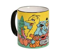 Elbenwald Sesame Street - Tasse Bernt, Cookie Monster, Count et Ernie avec inscription Sesam Street - Capacité : 320 ml - Céramique (groupe)