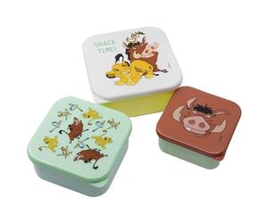 Elbenwald Set de Lunch Box Le Roi Lion - 3 Pièces avec Divers Motifs - Vert, Jaune, Blanc, Marron