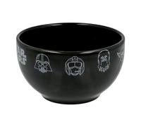 Elbenwald Star Wars Petit déjeuner - Bol à céréales avec icônes Chewbacca R2-D2 Yoda Darth Vader - 600 ML - 8 cm de Hauteur - Ø 13 cm - Céramique - Noir
