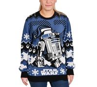 Elbenwald Star Wars Pull en Tricot avec Motif R2-D2 pour Hommes Femmes Unisexe Bleu - XXL