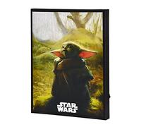 Elbenwald Star Wars Tableau Mural avec Motif Grogu de The Mandalorian à Piles 30 x 40 x 3,8 cm Multicolore