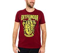 Elbenwald T-Shirt Harry Potter avec Poudlard House Cresque Gryffondor Frontprint pour Hommes Rouge - XL