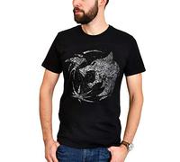Elbenwald T-Shirt Homme emblème du Loup pour Les Fans de Witcher Coton Noir - XL