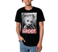 Elbenwald T-shirt Marvel avec différents motifs pour homme et femme Unisexe Coton Noir