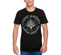 Elbenwald T-Shirt Seigneur des Anneaux Motif Feuille d'elfe pour Homme Femme Coton Unisexe Noir - XXL