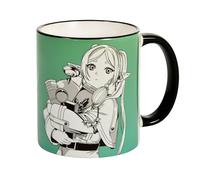 Elbenwald Tasse anime, motif personnages imprimés, 320 ml, 9 cm, céramique verte