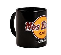 Elbenwald Tasse avec Mos Eisley Cafe imprimé sur tout le pourtour pour les fans de Star Wars, 320 ml, en céramique, noire