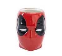 Elbenwald tasse en design 3D pour les fans de Deadpool - design visage - 7 x 11 x 13 cm - 420 ml - céramique - rouge
