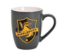 Elbenwald Tasse Harry Potter Logo Poufsouffle - Capacité 300 ml, Hauteur 10 cm - Céramique Grise
