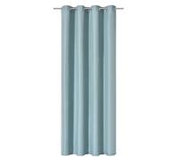 Elbersdrucke Rideau à œillets Lino 13 Menthe, Opaque, 255 x 140 cm - 201432 - pour Salon, Chambre à Coucher, Cuisine, Couloir, Chambre d'enfant