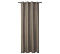Elbersdrucke Rideau occultant à œillets Lino 06 Marron 255 x 140 cm Rideau pour Salon, Chambre à Coucher, Couloir Rideau uni à œillets Structure de Surface Semblable au Lin 186517