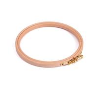 Elbesee Cerceau à Broder en Bois de 12 cm de diamètre avec Fermeture à vis en métal, Bois, sans Couleur, 13 x 13 x 1 cm