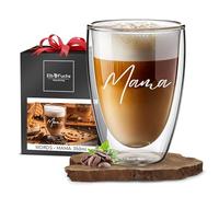 ElbFuchs® Mama - Verre à latte macchiato à double paroi - 1 x 350 ml - Cadeau pour maman - Idéal comme verre isotherme pour cappuccino - Verres à café - Verres à thé