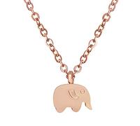 Elbluvf 18 K en acier inoxydable plaqué or rose Petit éléphant collier