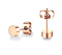 ELBLUVF en acier inoxydable plaqué or rose Dot ronde Boule Boucles d'oreille à tige (Or Rose)