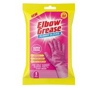 Elbow Grease Gants en caoutchouc rose | Gants de ménage super résistants, doublés de coton, antidérapants (taille M, 1 pièce)