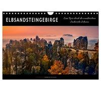 Elbsandsteingebirge - eine Reise durch die wunderschöne Sächsische Schweiz (Wandkalender 2026 DIN A4 quer), CALVENDO Monatskalender: Wunderschöne ... Landschaft mit bizarren Felsformationen.