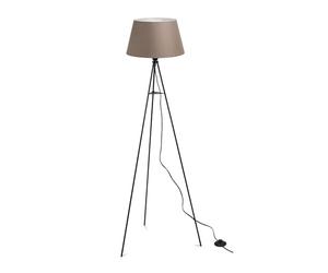 ELC Lampadaire Tissu Elsika (Moderne) en Marron Textile e. a. pour Salon & Salle à manger (1 lampe,à E27), Sur Pied Lampe a de Sol