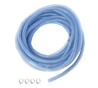 ELCAN 10 mètres de tube ou tube polyvalent transparent renforcé de diamètre 6x12mm avec 2 fascette. Alimentaire souple en PVC. Par l'eau, le gaz, l'essence, le pétrole, l'industrie, les aquariums...