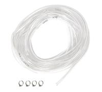 ELCAN 10 mètres de tube ou tube universel transparent polyvalent de diamètre 8x11mm avec 2 fascette. Alimentaire souple en PVC. Par l'eau, le gaz, l'essence, le pétrole, l'industrie, les aquariums...