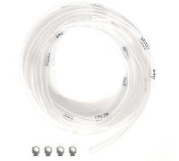 ELCAN 5 mètres de tube ou tube polyvalent universel transparent de diamètre 4x6mm avec 2 fascette. Alimentaire souple en PVC. Par l'eau, le gaz, l'essence, le pétrole, l'industrie, les aquariums...