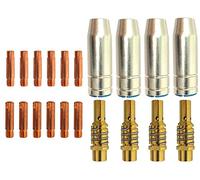 ELCAN Pack de 20 consommables pour torche 15ak. 6 pointes contact M6x25x5,8 mm 0,8 mm, 6 pointes contact M6x25x5,8 mm 1,0 mm, 4 porte-buses M6, 4 buses coniques.