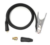 ELCAN Pinza de masa de 300A profesional con 3m de cable y conector 10-25 instalado y conector 35-50 extra, pinza de tierra de alta calidad y resistente para máquina de soldar…