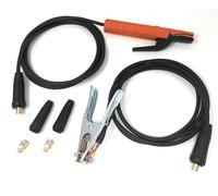 ELCAN Porte-électrode Professional 300A et pince de masse avec 3 mètres de câble en aluminium de 16 mm2 chacun avec connecteurs 35-50 montés et 2 connecteurs 10-25 supplémentaires…