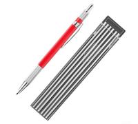 Elchuiaby Crayon pour soudeur avec taille-crayon intégré pour marquage en acier - Kit de recharge argenté pour tuyauterie 17 cm