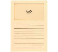 Elco 29489.41 Chemises transparentes Ordo classico - chamois clair, 120g, 100 pièces, fenêtre et lignes
