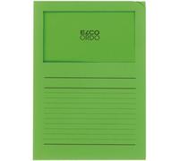Elco 29489.62 Chemises transparentes Ordo classico - vert, 120g, 100 pièces, fenêtre et lignes