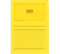 Elco 29489.72 Chemises transparentes Ordo classico - jaune, 120g, 100 pièces, fenêtre et lignes