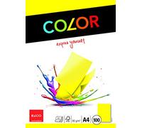 Elco Color Pack de 100 Papiers couleurs A4 210 x 297 mm Jaune Intense