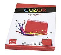 ELCO Color Pack de 25 Enveloppes C5 162 x 229 mm Rouge 74618.92