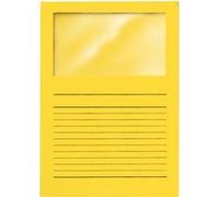 ELCO Lot de 100 Pochettes coins avec fenêtre 120 g/m2 22 x 31 Jaune 29489.72