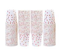 Elcoho - Lot de 100 gobelets jetables en papier de 255 ml pour fête, mariage, anniversaire Color a