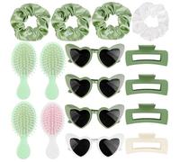 Elcoho Lot de 16 chouchous pour demoiselle d'honneur, pinces à cheveux, pinces à cheveux, peignes à lunettes de soleil en forme de cœur, cadeaux pour enterrement de vie de jeune fille, cadeau pour
