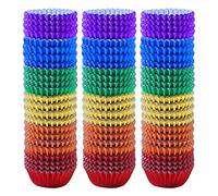 Elcoho - Lot de 600 caissettes d’environ 3 cm pour cupcakes et muffins en papier métallisé doré, argenté et or rose