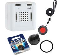 ELDAT RS11E avec kit de changement de pile : appel d'urgence mobile à domicile sans fonction d'acquittement avec émetteur d'appel d'urgence étanche pour les soins à domicile ; système d'appel d'urgenc