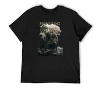 Elden Lion Ring Souls Gaming Mens T-Shirt Black Graphic Unisex Tee Shirt XL