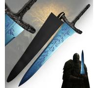 Elden Ring Espadon Dark Moon: Réplique Cosplay Bois XXL avec Fourreau 126cm | Lame bambou sûre pour conventions, 1 kg, détails fidèles au jeu FromSoftware, superbe cadeau pour gamers et collectionneurs