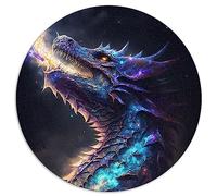 Elder Dragons Cosmic Reign Puzzles de 1000 pièces pour Adultes et Enfants Puzzle Rond | Puzzles Premium 100% Planche recyclée 26,5x26,5 Pouces