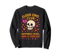 Elder Emo Club Happiness Fades Emo Forever Heart Rétro Sweatshirt