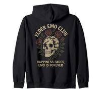 Elder Emo Club Happiness Fades Emo Forever Roses Vintage Sweat à Capuche