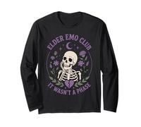 Elder Emo Club It Wasnt A Phase Squelette Gothique Humour Manche Longue