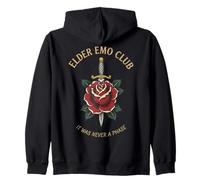 Elder Emo Club Rose Rétro Sweat à Capuche